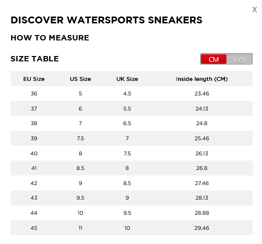 Jobe Footwear 19 0 Size Chart